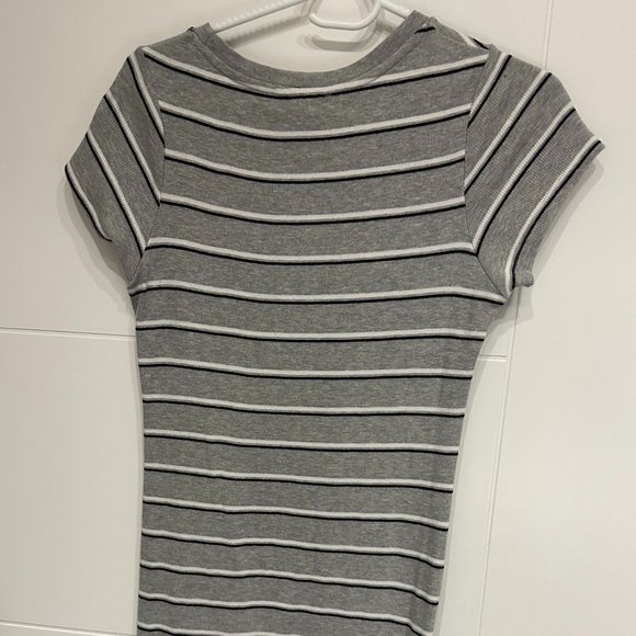 Primark Grey Striped Body con Dress - Picture 3 of 4
